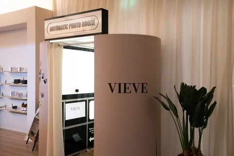 VIEVE branded enclosed photo booth activation